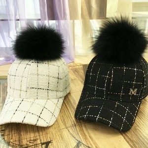 ツイードチェックファーキャップ　23189