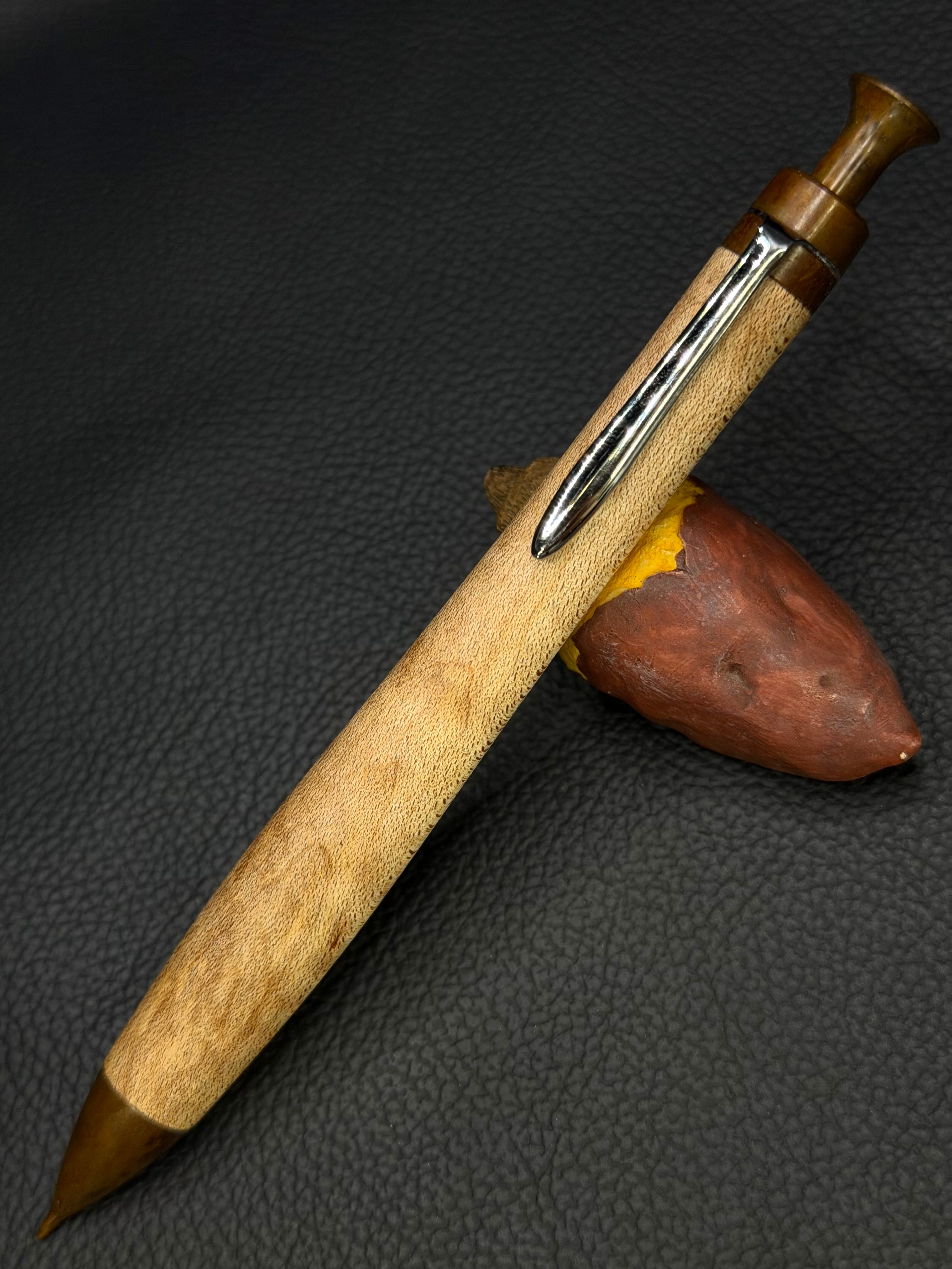 24 極上＋花梨瘤 ゴールド金具 0.5シャープペンシル orボールペン