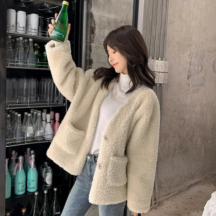 レトロ ガーリー フェイクファーコート レディース アウター ノー  