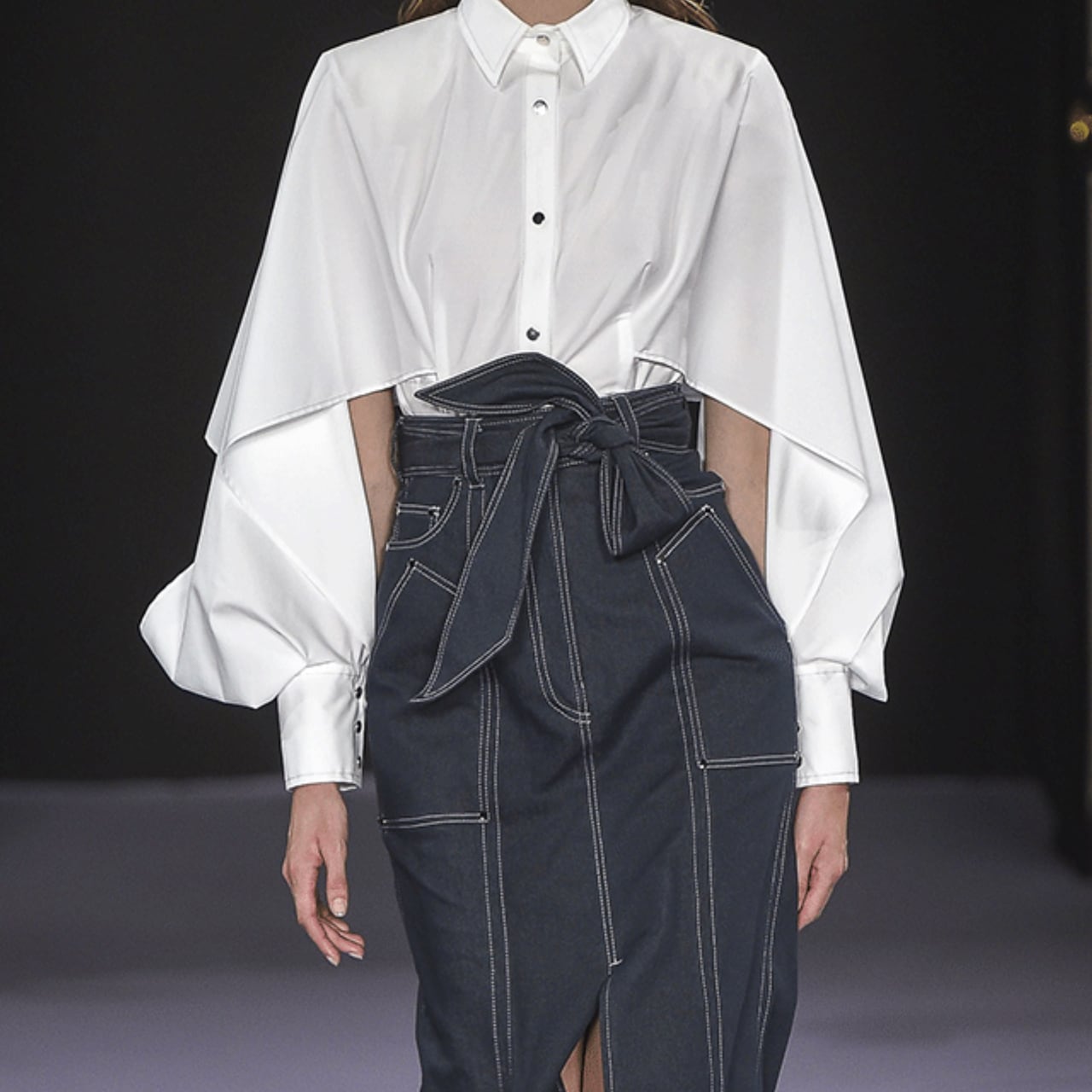 Draped Cape Sleeve Shirt L00522