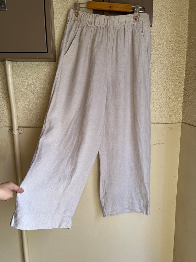 Vintage Ivory  linen wide pants