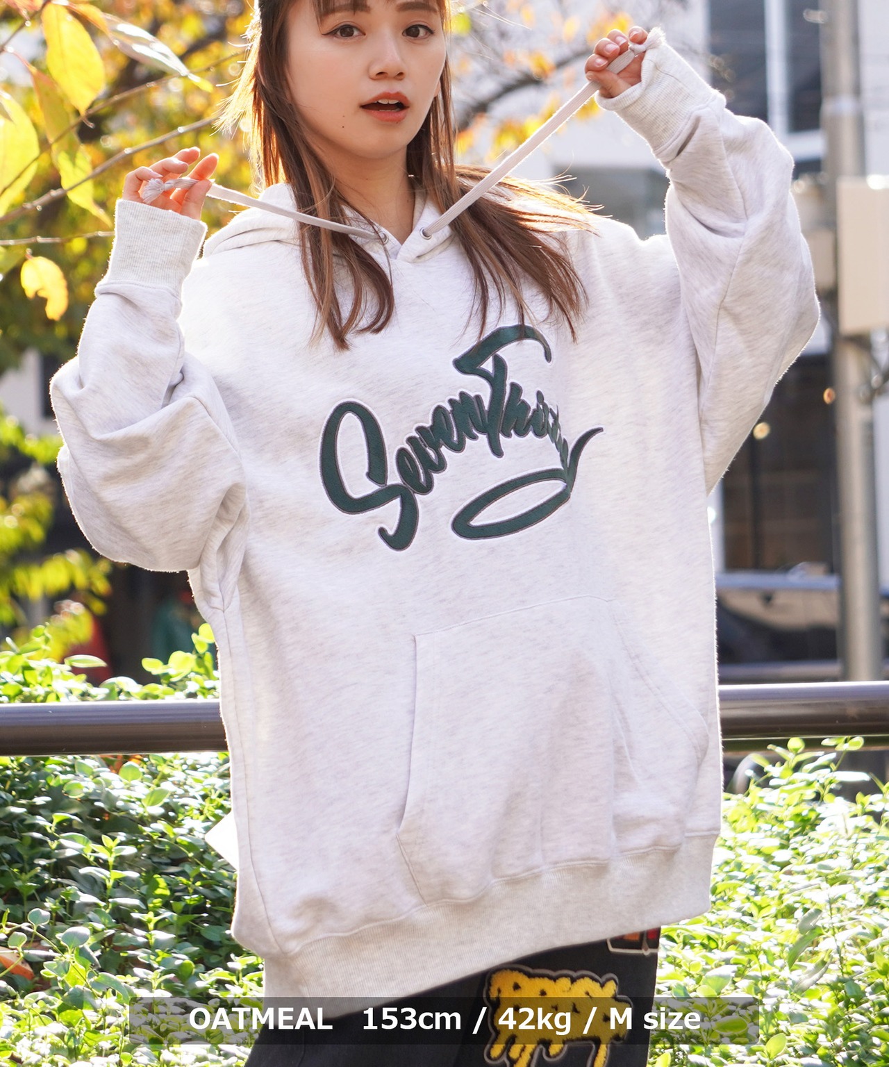 \SALE/◆ロゴアップリケ刺繍 ビッグパーカー◆ng-92522