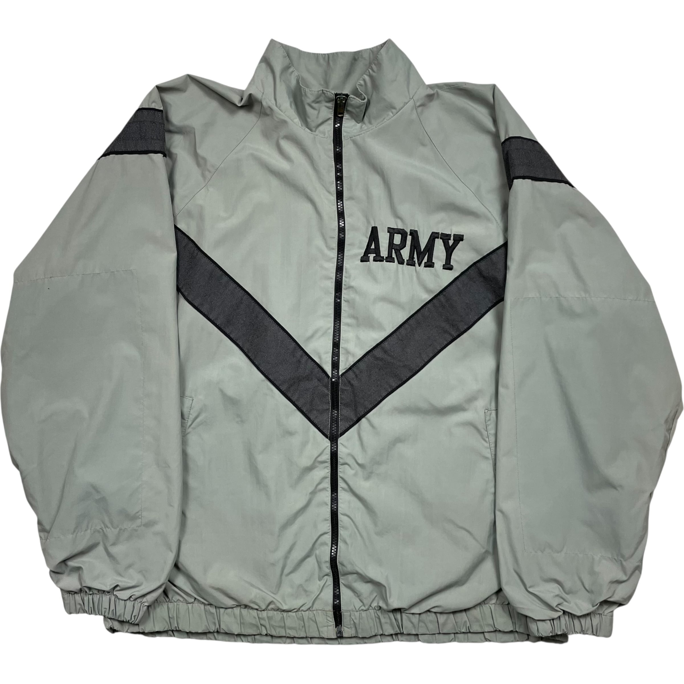 《M》 U.S.ARMY アメリカ陸軍 刺繍 トレーニングジャケット フロントジップ グレー no.9753