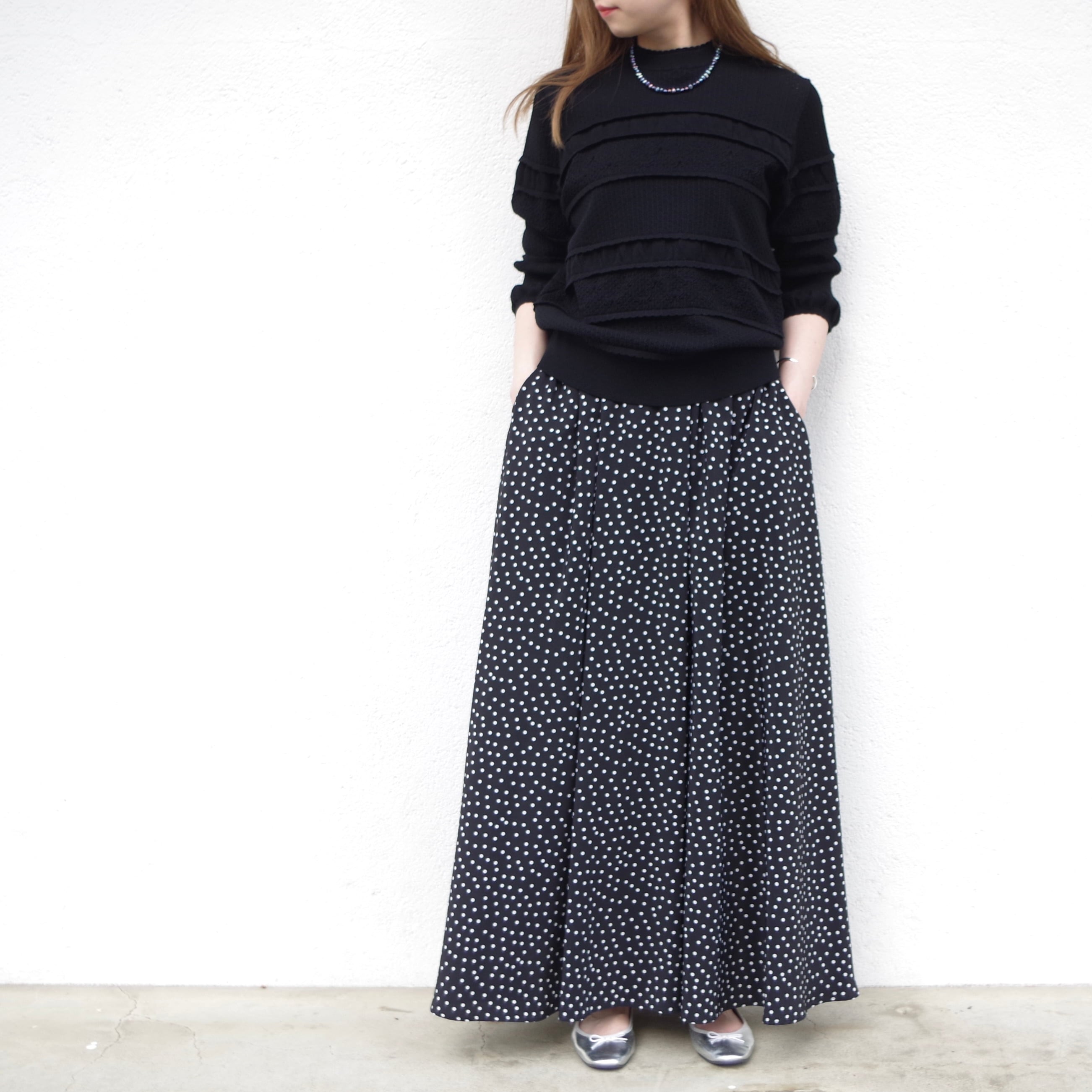 Pale Jute Lace Border Knit Black | 1F Store