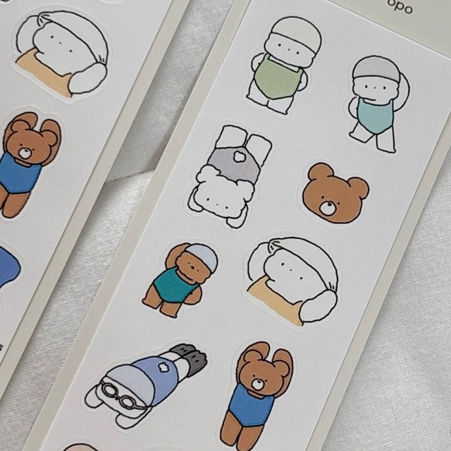 little popo 〔かわいい水泳 ステッカー〕