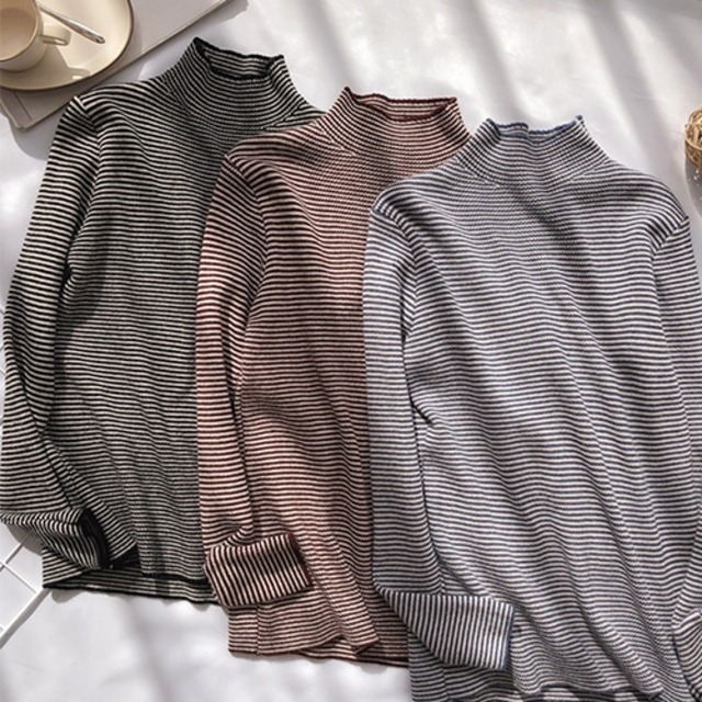 ベーシック ストライプニット ボーダー スリム★3色