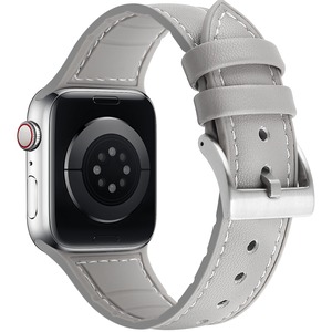 【在庫のみ】コンパチブル Apple Watch バンド 41mm 40mm 38mm、コンパチブルiWatch通用ベルト Apple Watch SE2 SE Series 9/8/7/6/5/4/3/2/1に対応 レザーシリコン一体型交換ストラップ (38mm 40mm 41mm、グレー)