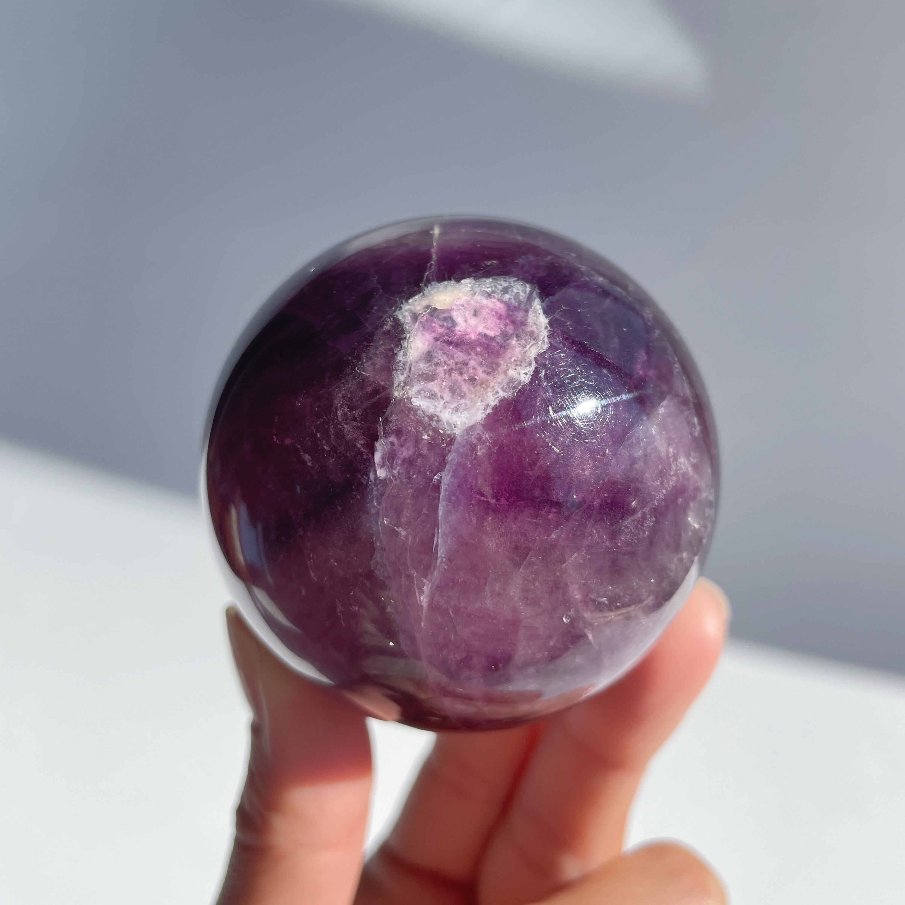 濃色パープルフローライト スフィア パープルフローライト スフィア（丸玉）04◇Purple Fluorite Sphere
