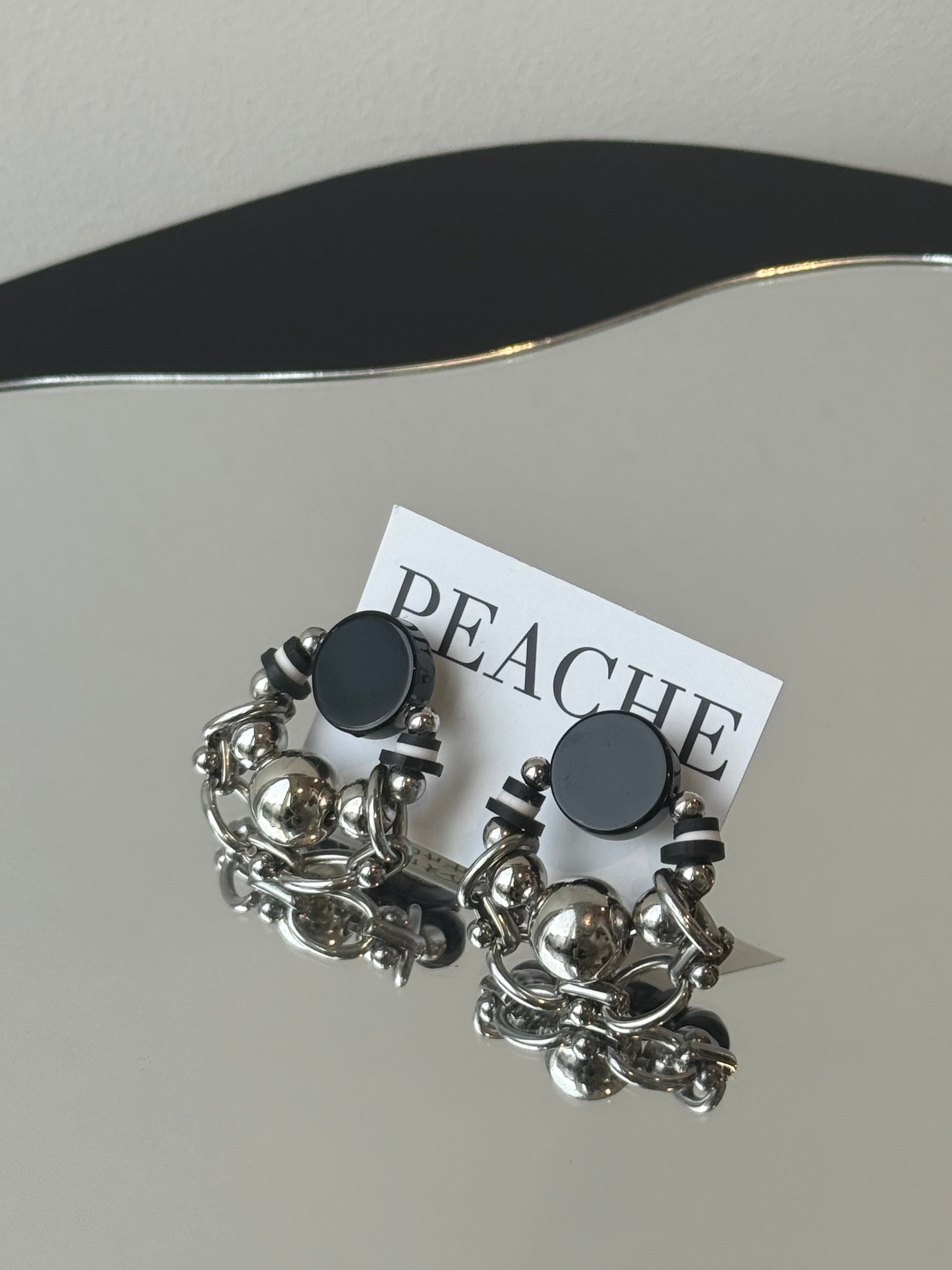 onyx monotone silver metal circle