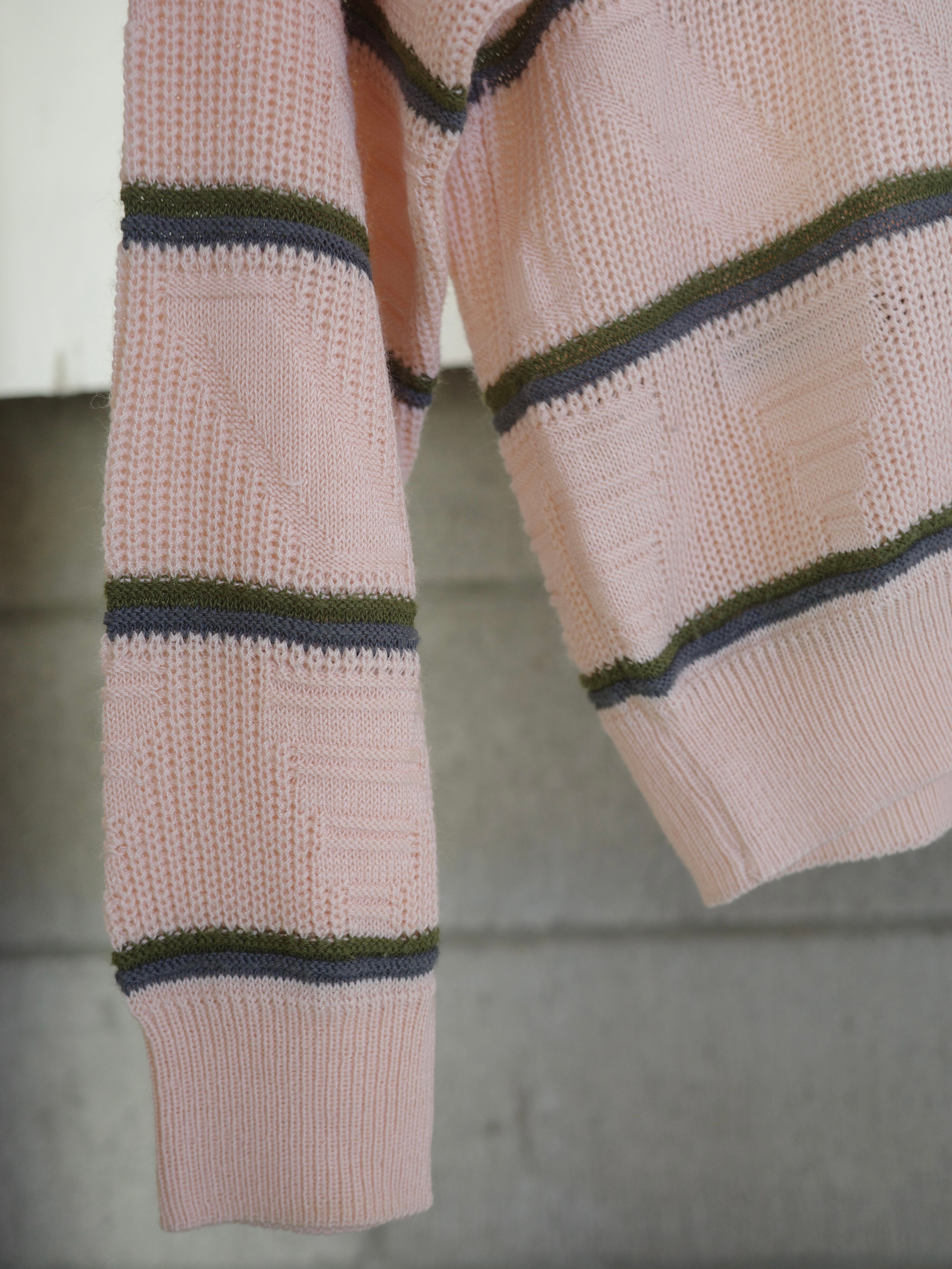 vintage>multi border pink knit | CherLife