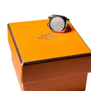 vintage HERMES metal shell ring “Sellier”