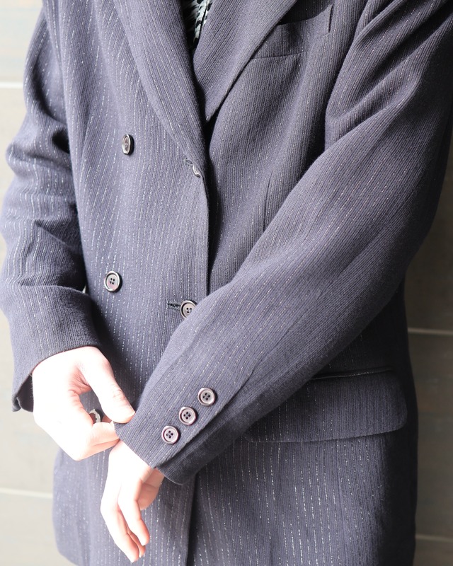 Glitter pinstripe double tailored jacket