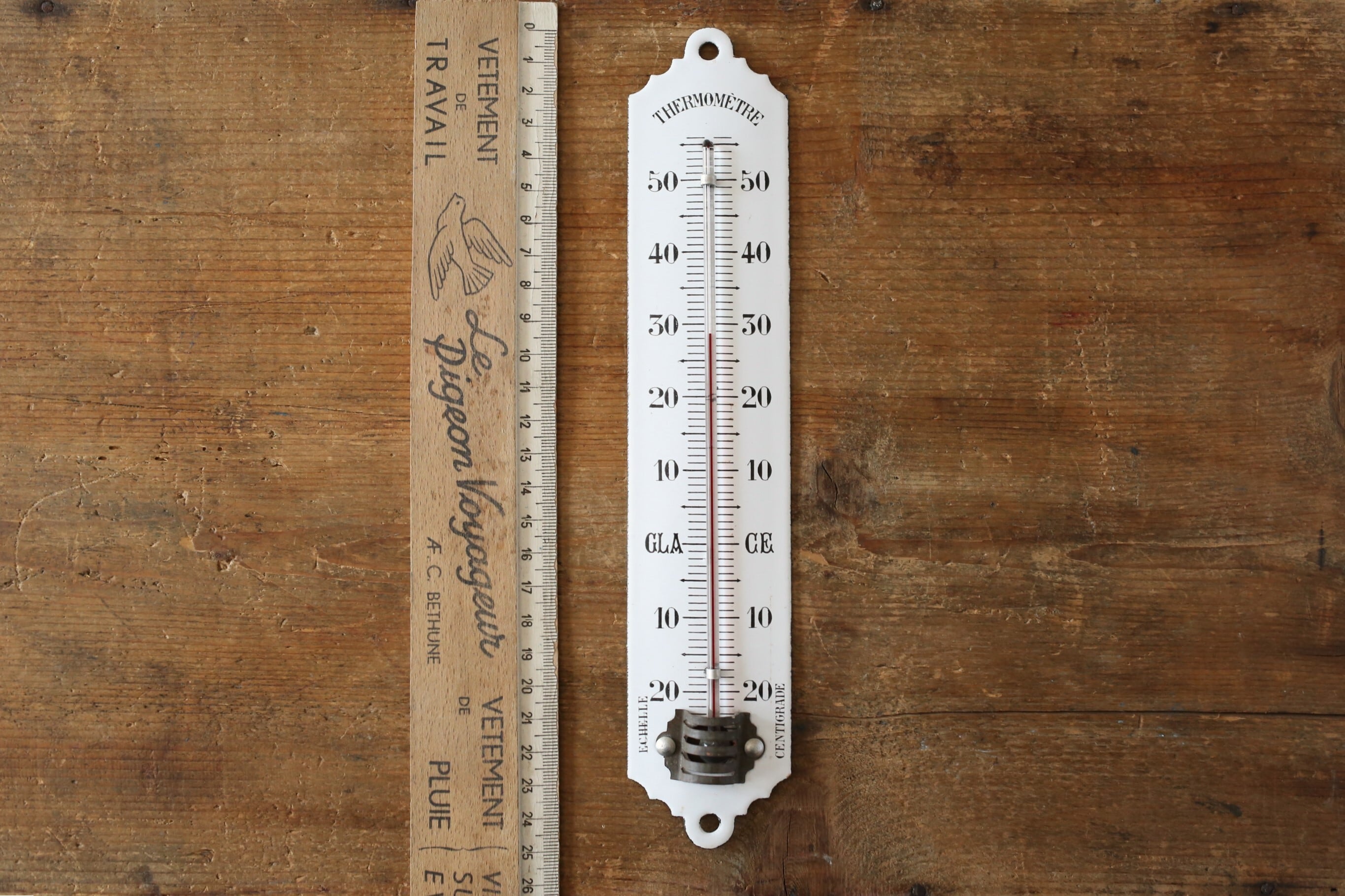フランス アンティーク ホーロー 温度計 THERMOMÈTRE N-05574 | EMUPARIS