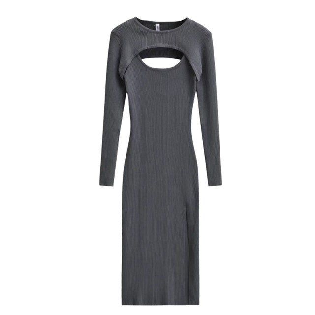 Two piece rib knit dress 1501