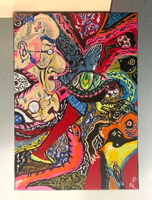 【サムホール絵画】「『樹海』っぽく(※例のゲルニカ計画の)」