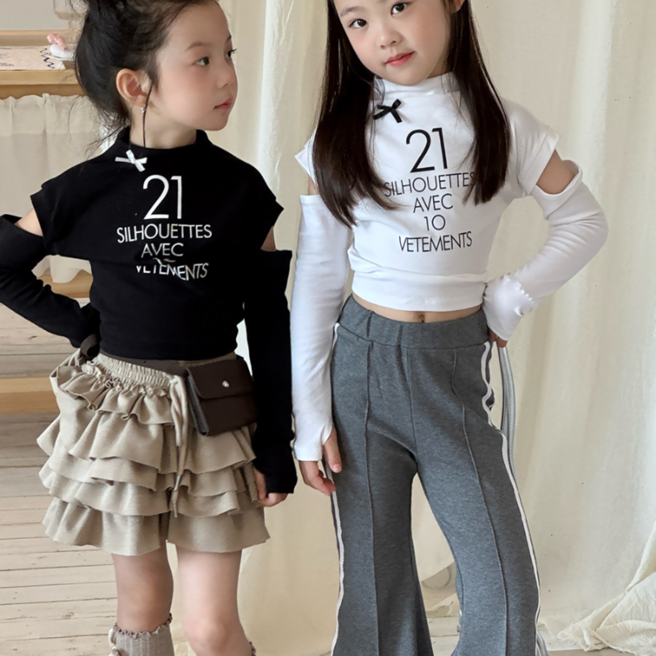 秋ハイウエストサイドストライプ フレアパンツ