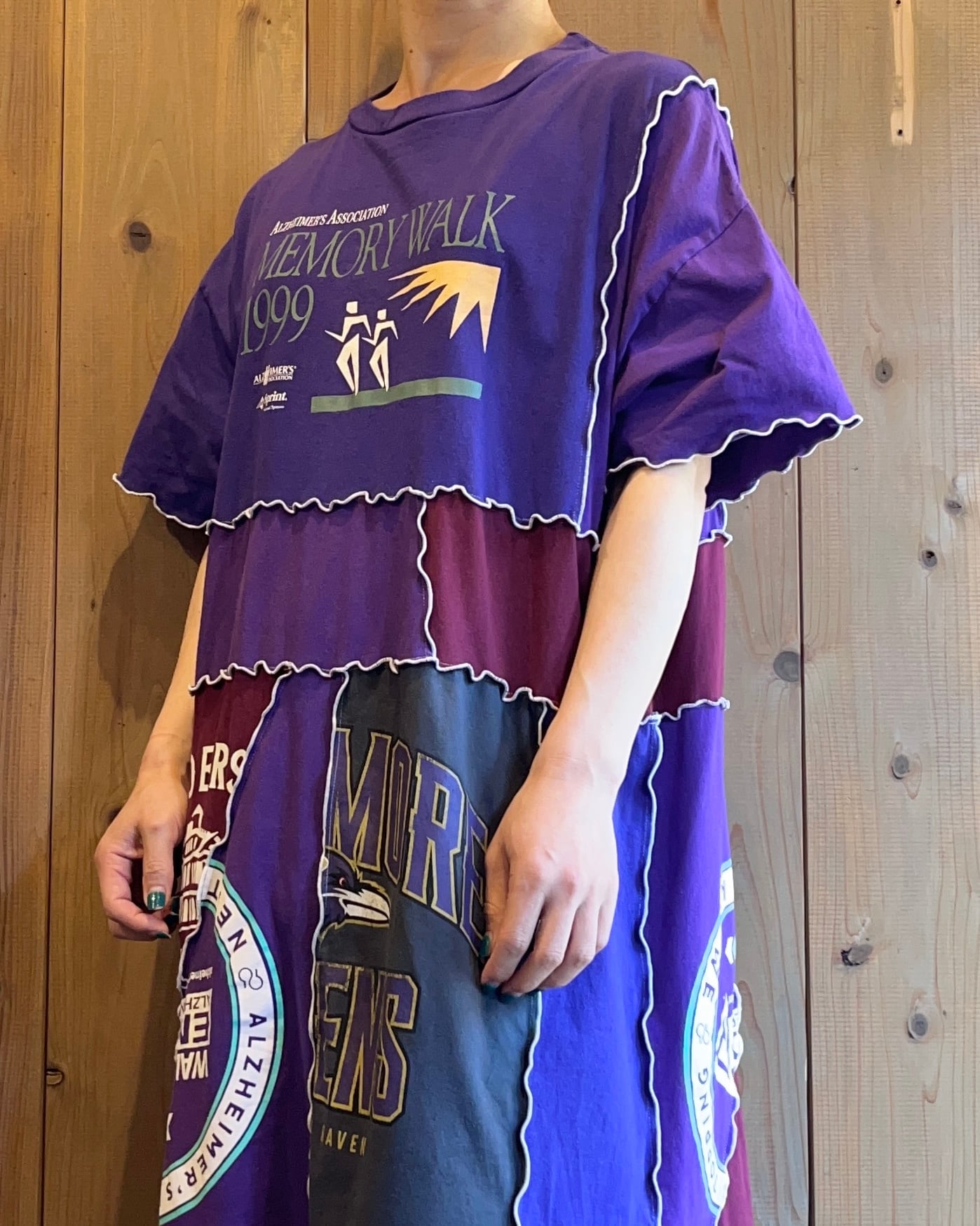 upcycled dress＂古着リメイクワンピース Tee SS124 | uguisu