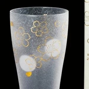 アデリア(ADERIA) ビールグラス 桜 ゴールド 310ml 泡づくり 