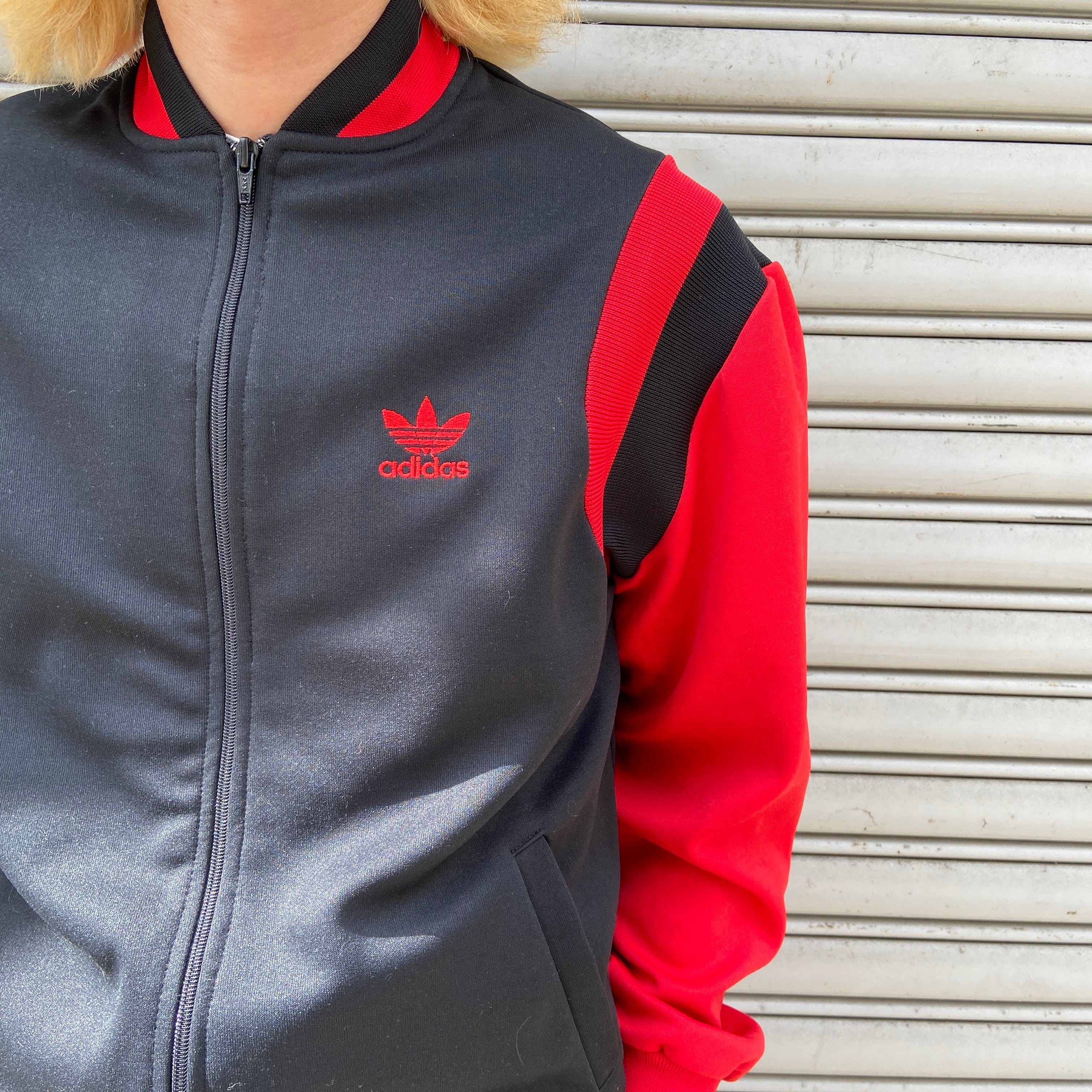美品 80s adidas ジャージセットアップ トラックジャケット 黒 M
