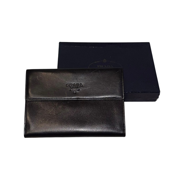 PRADA black leather purse