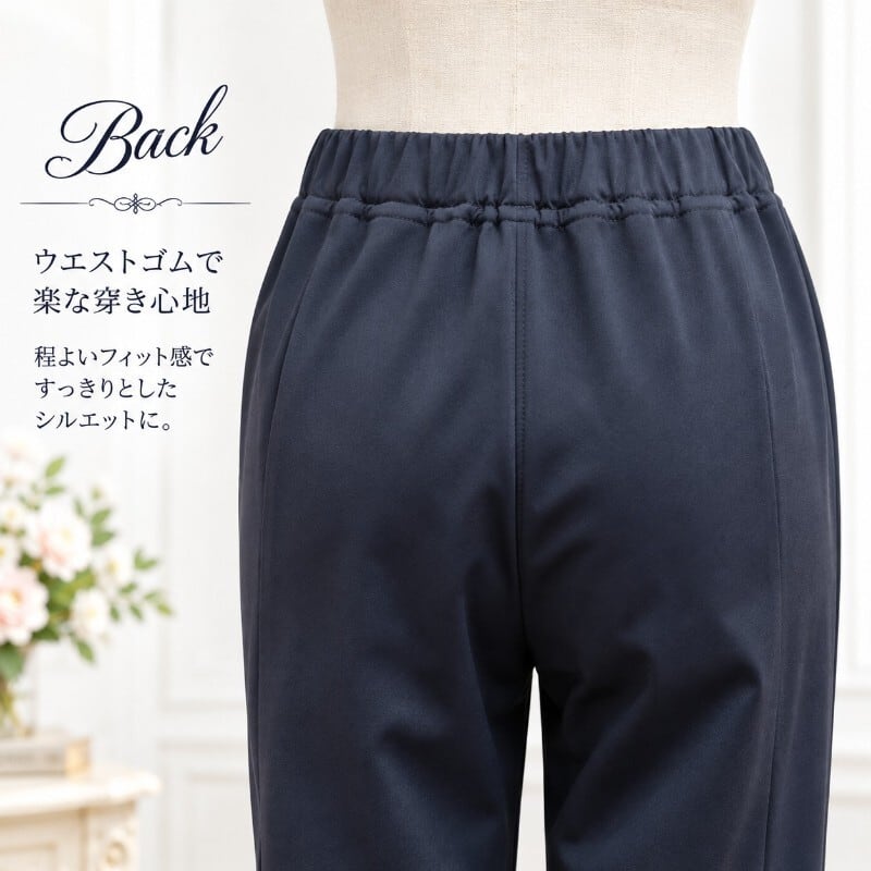 スーパービューティー パンツ 裾レース ストレッチ ウエストゴム