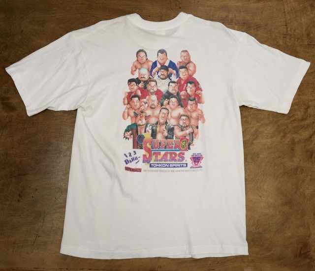 4275 新日本プロレス 25周年 スーパースターズ Tシャツ 1997年 90s 