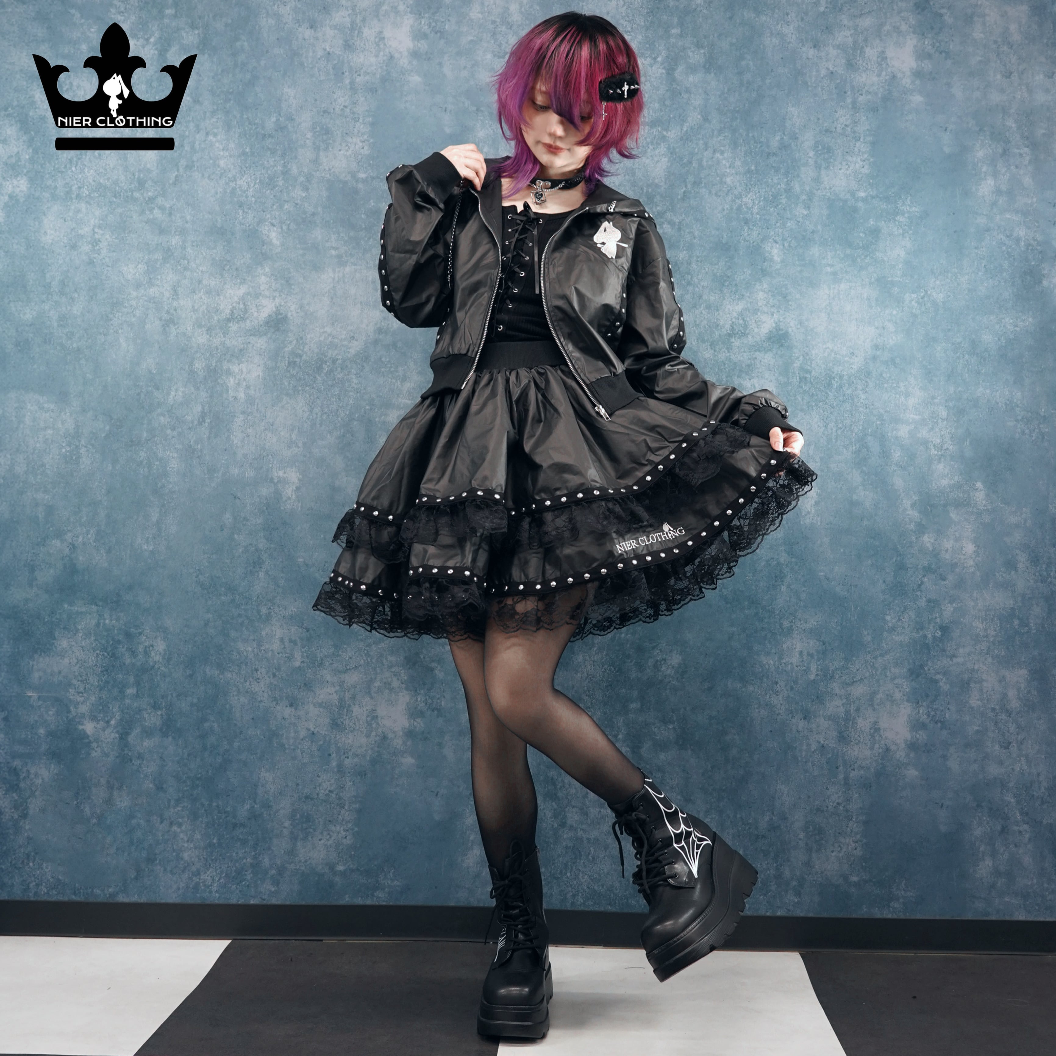 GOTHIC LACE FRILL BLACK SKIRT【インナーパンツ付き】 | NIER CLOTHING