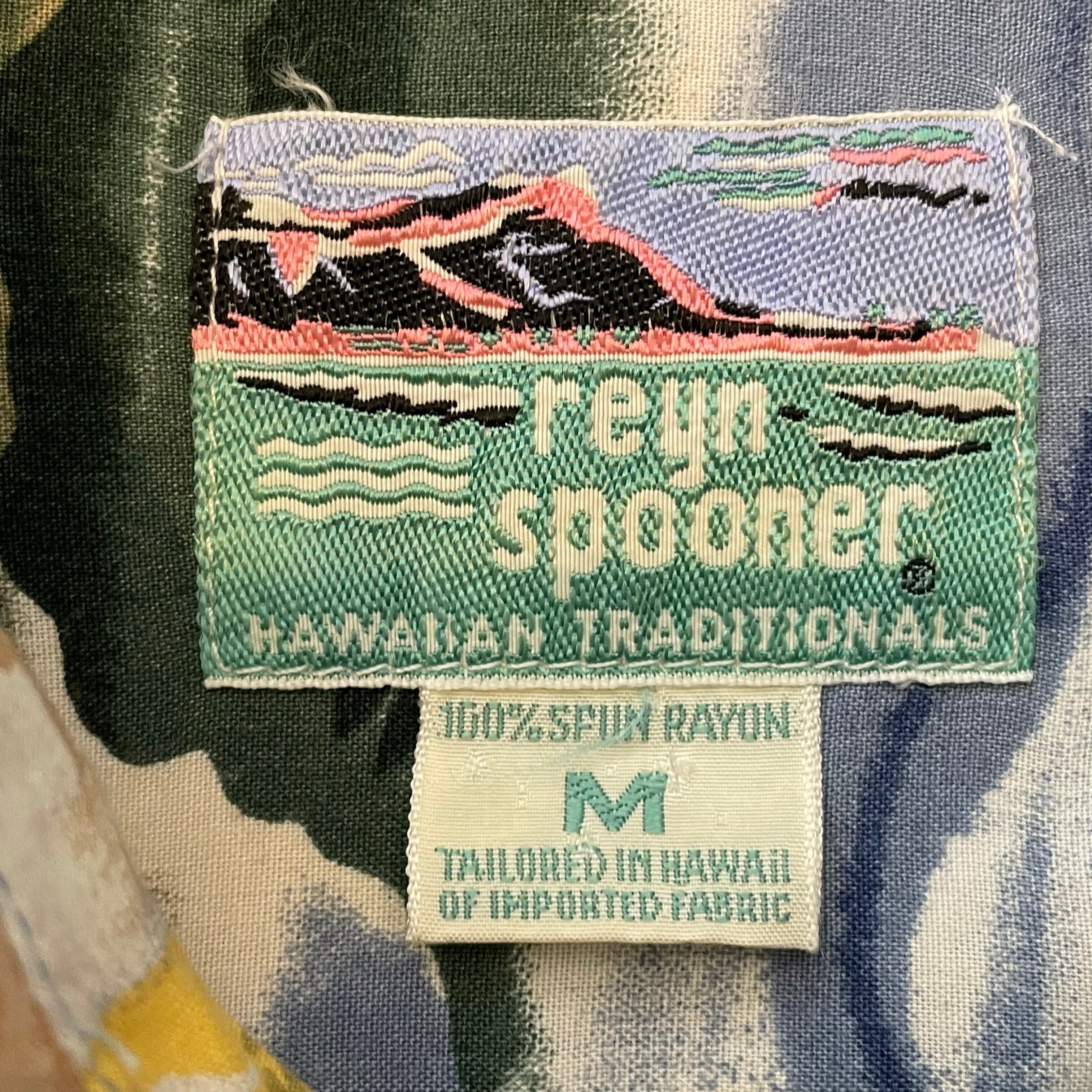 reyn spooner】80s ハワイ製 アロハシャツ 総柄 ダイヤモンドヘッド 