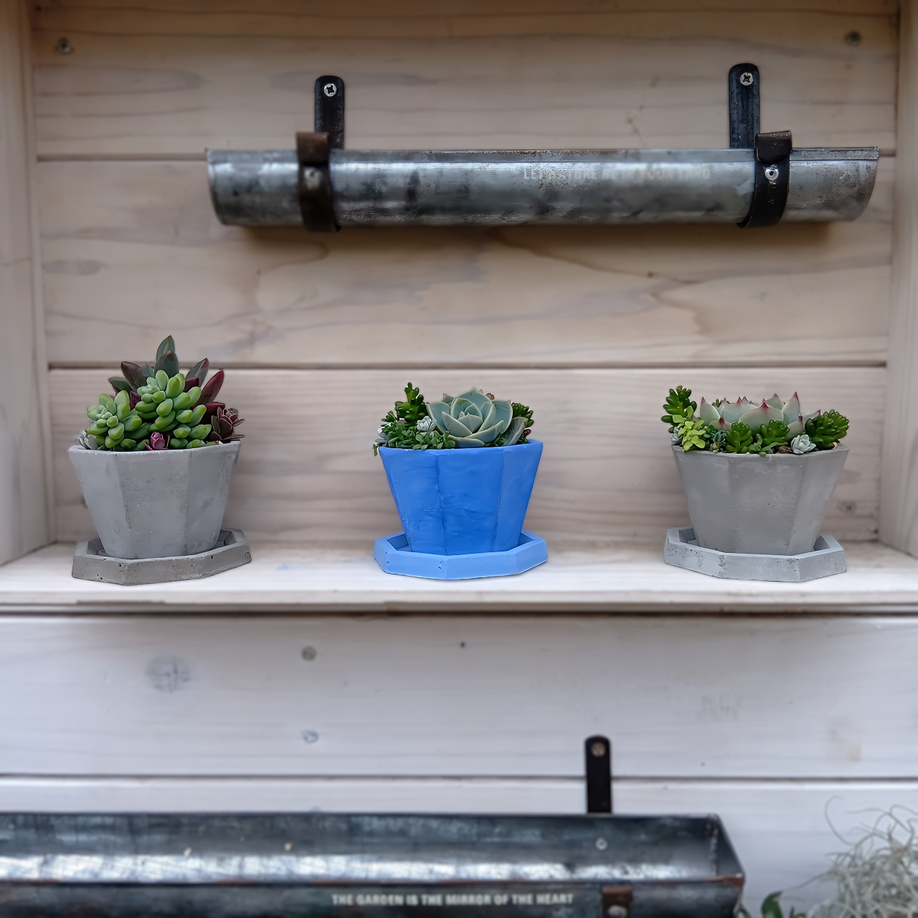 六角形コンクリートプランター8号鉢 六角形コンクリートプランター8号鉢