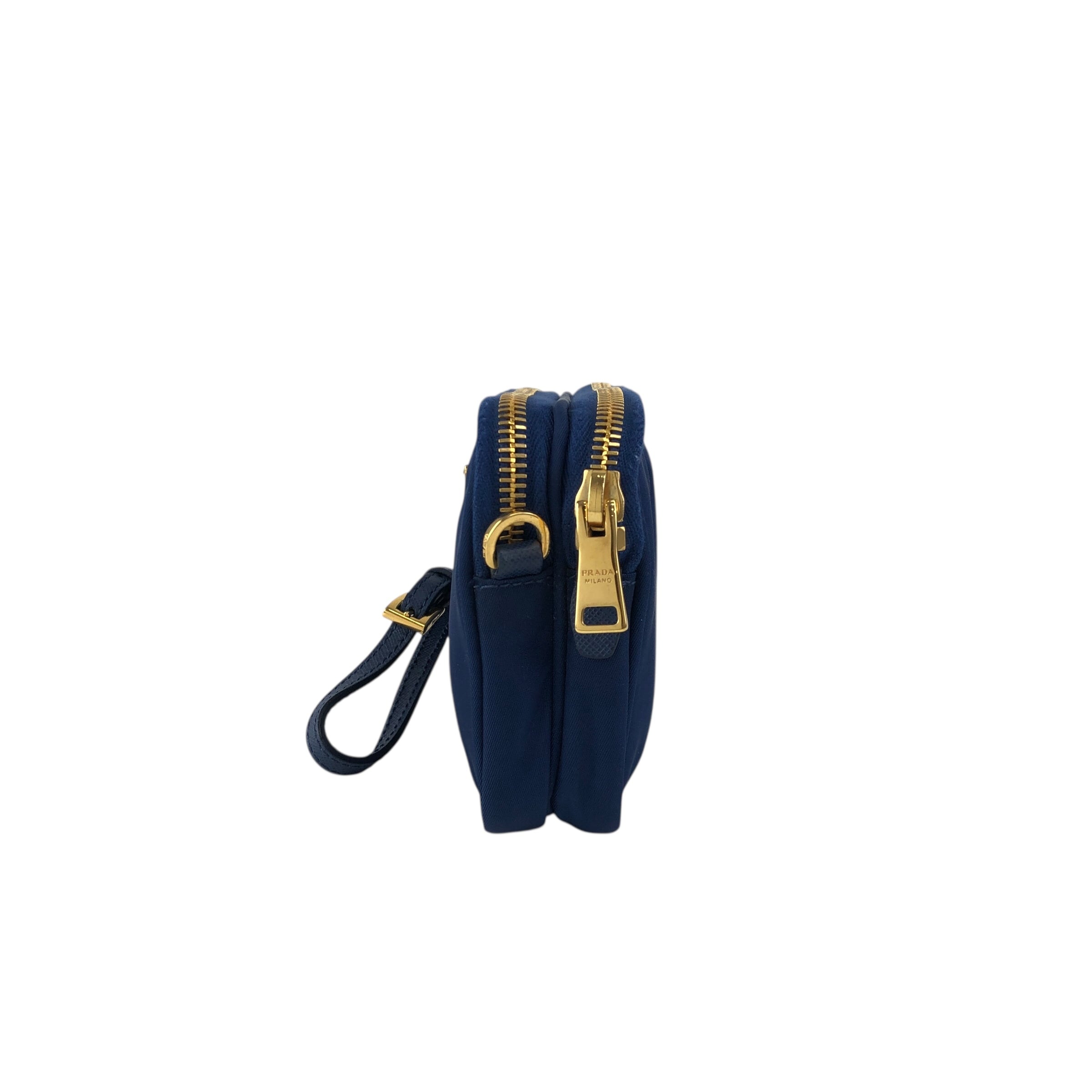 PRADA　プラダ　テリー ミニバッグ　ハンドバッグ　ショルダーバッグ　ブルー PRADA プラダ ショルダーバッグ ブルー トライアングルロゴ