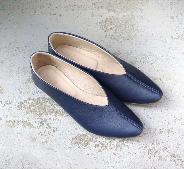 【深みのある藍色！】インディゴブルーの本革パンプス ❄︎made in Japan❄︎