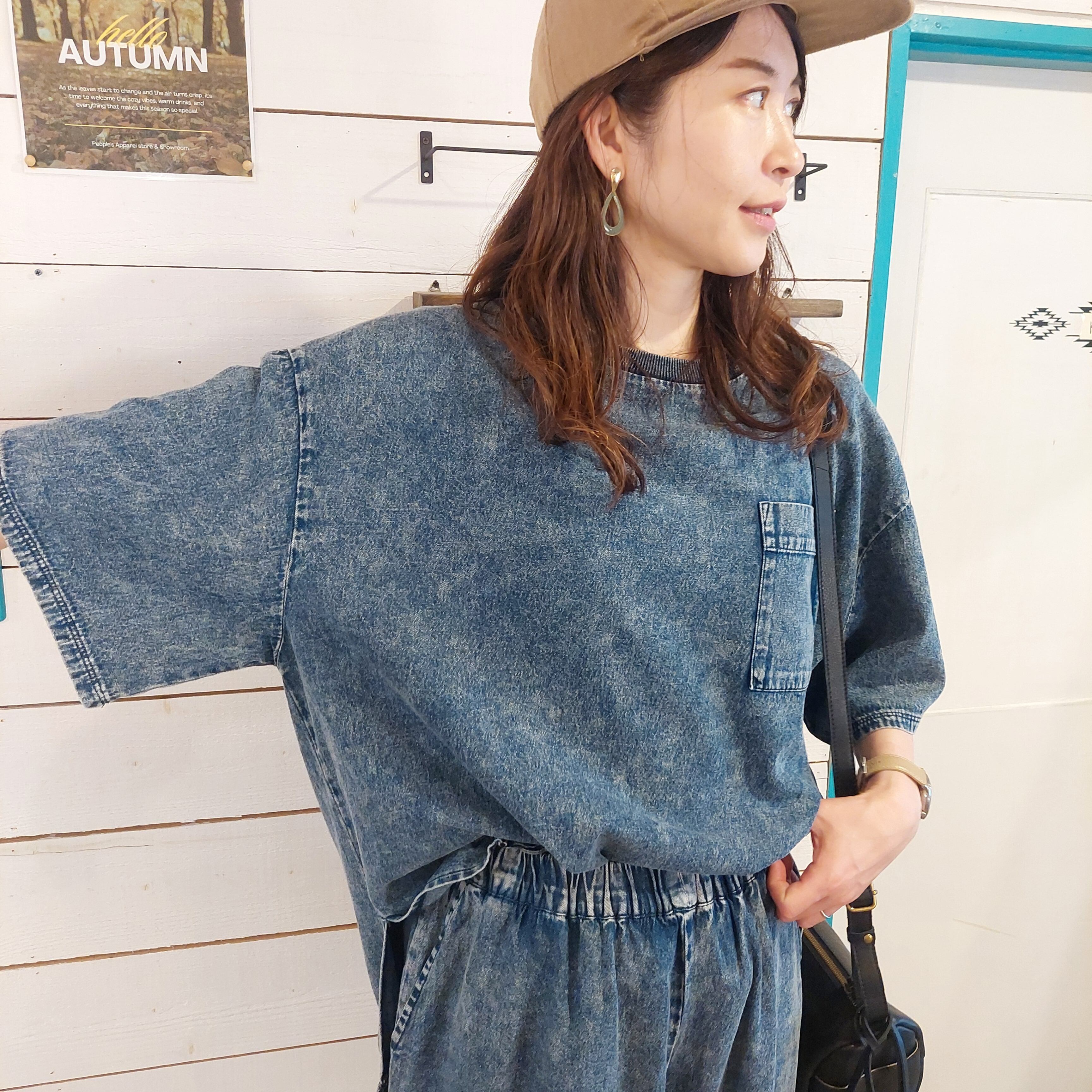 ケミカルデニムTシャツプルオーバー    P-564