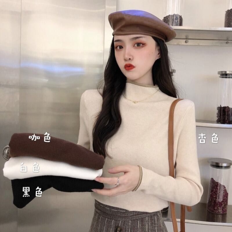 カラーセーター シャツ オータムTシャツ トップス ロング 秋物 萌量不足99490429448