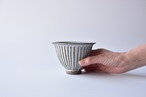 小代瑞穂窯 / 福田るい : カフェオレボウル (大) 縦しのぎ 白