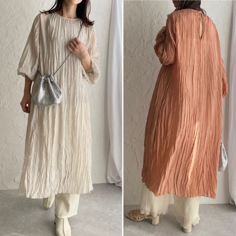 即納 ワッシャープリーツ シワ加工 長袖 ロングスリーブ ロングワンピース ラベンダー She S Closet 即納 ワッシャープリーツ シワ加工 長袖 ロングスリーブ ロングワンピース ラベンダー She S Closet