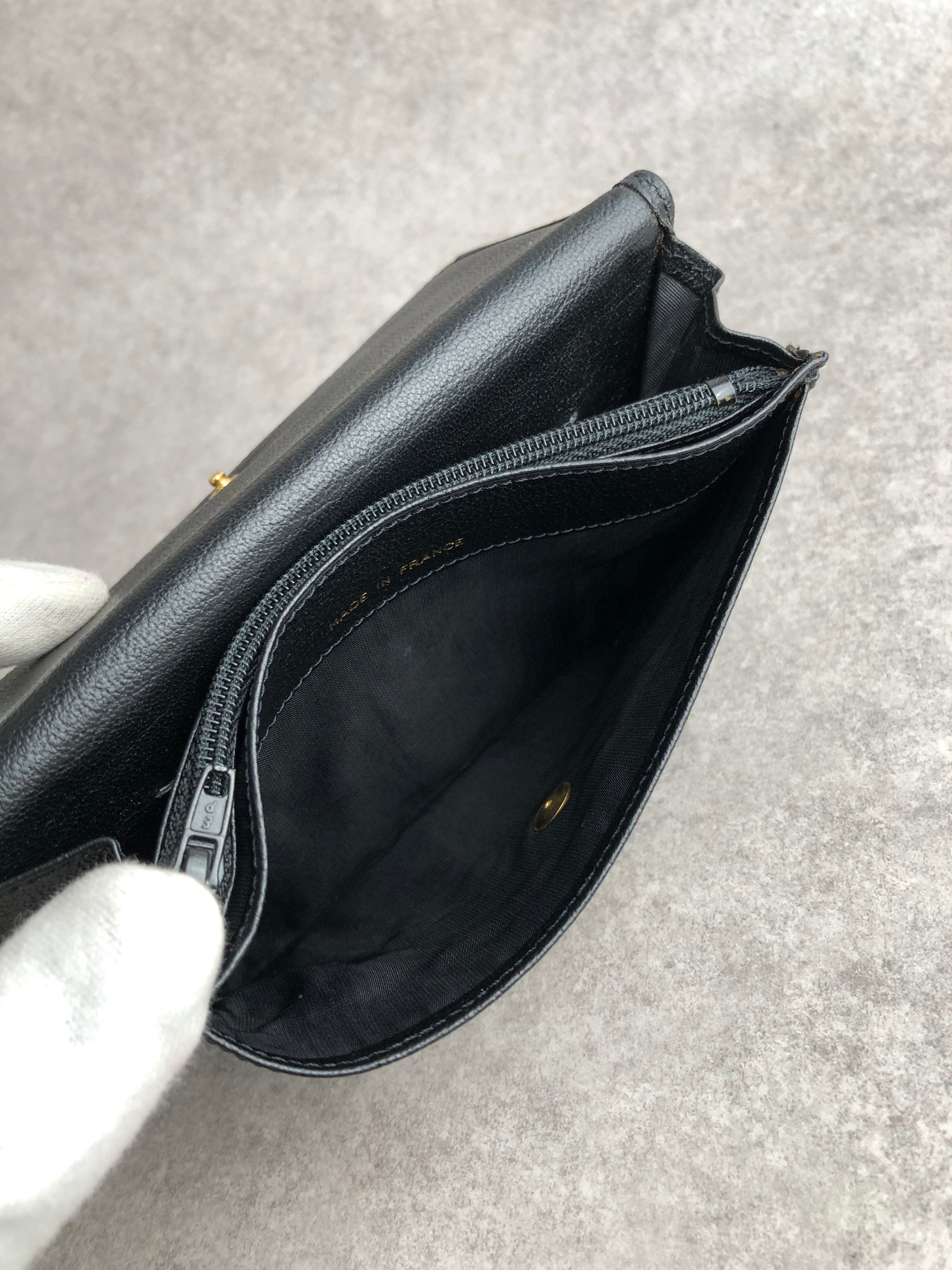 CHANEL シャネル 財布 ブラック ココマーク レザー 二つ折り vintage