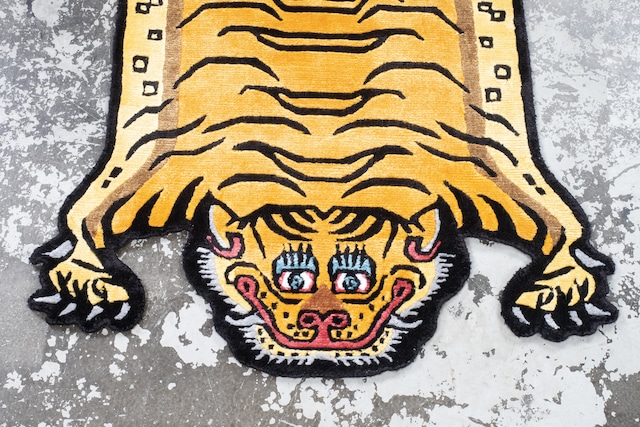 Tibetan Tiger Rug 《Sサイズ•シルク・オリジナル3・シグネチャーイエロー128》チベタンタイガーラグ