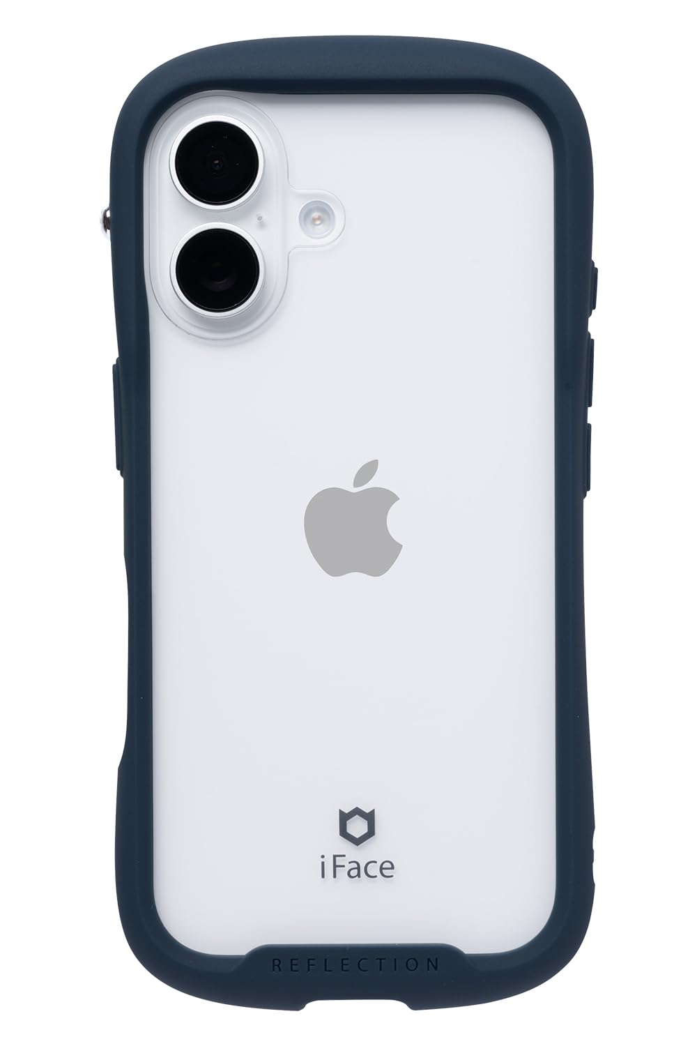 iFace Reflection iPhone 16 ケース クリア 強化ガラス(ネイビー)