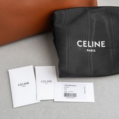 セリーヌ ロミー ミディアム ショルダーバッグ ブラウン レザー