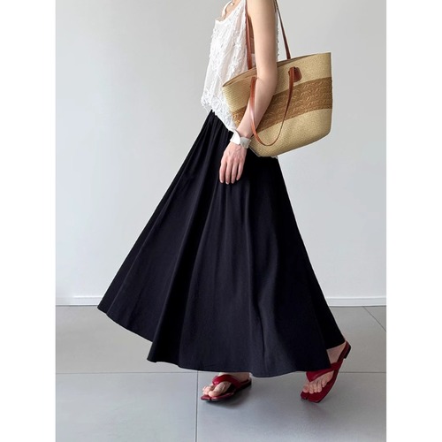 フレア　ロングスカート ウエストゴム  00098