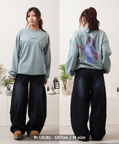 ◆カットスエード ガールイラスト スウェット◆sb-s1450525n