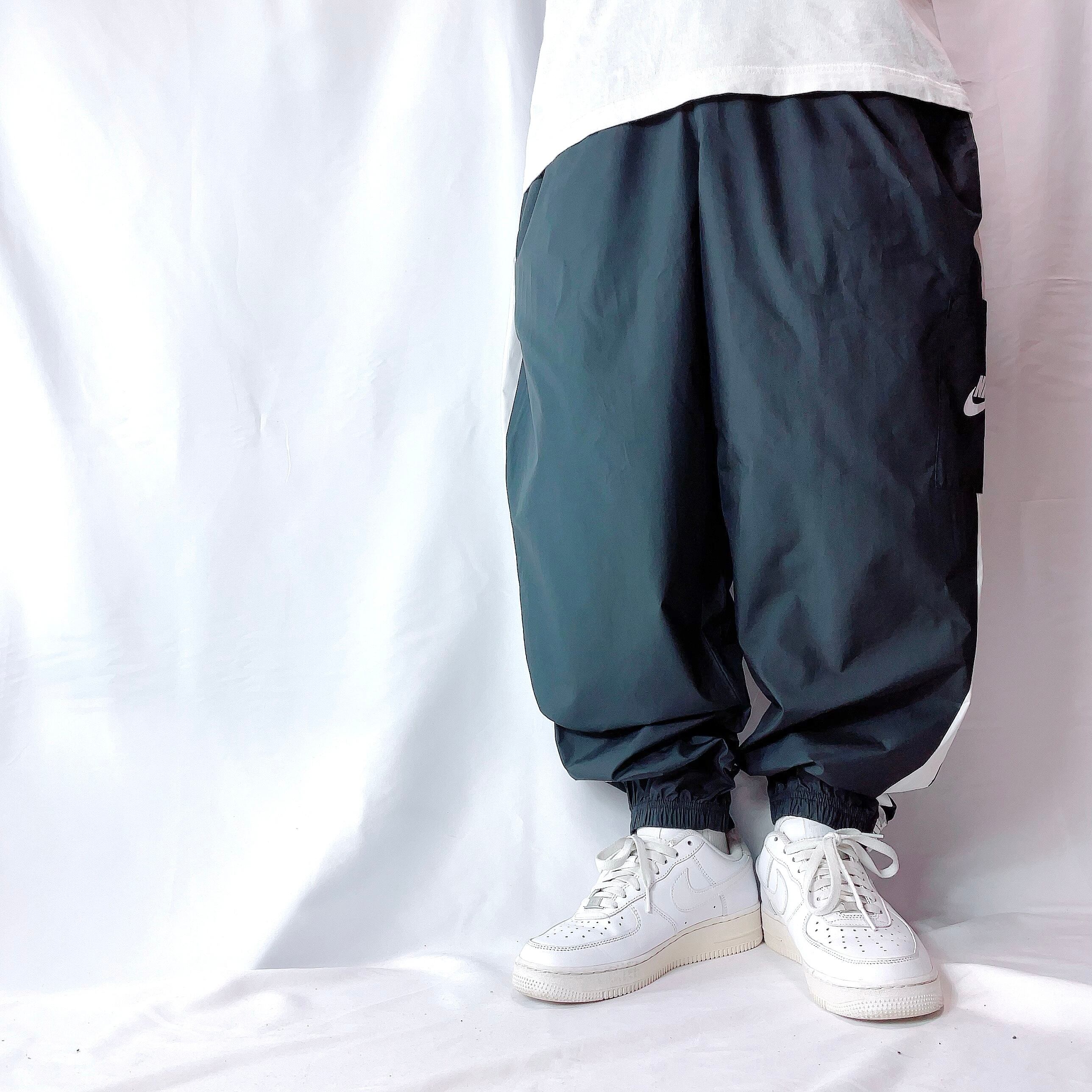 極太 バギー NIKE ナイキ トラックパンツ 2ライン ブラック メンズ XL
