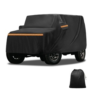 【努力特価】X AUTOHAUX 車ボディカバー 自動車カバー 新型100%防水生地&5層構造 軽量・女性でも楽々 裏起毛 塗装面保護 運転席ジッパー付き/ドア開閉可能/忘れ物をしても安心 耐強風 防風ロープ/収納袋付き 日焼け/梅雨対策 車中泊 仮眠 暑さ対策 UVカット ブラック&オレンシテープ