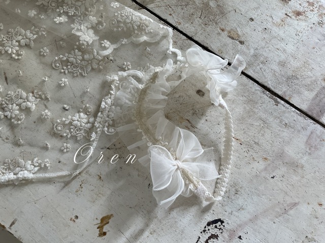 ※お洋服と同梱限定※【即納】<OREN>  Shiny organza hair band
