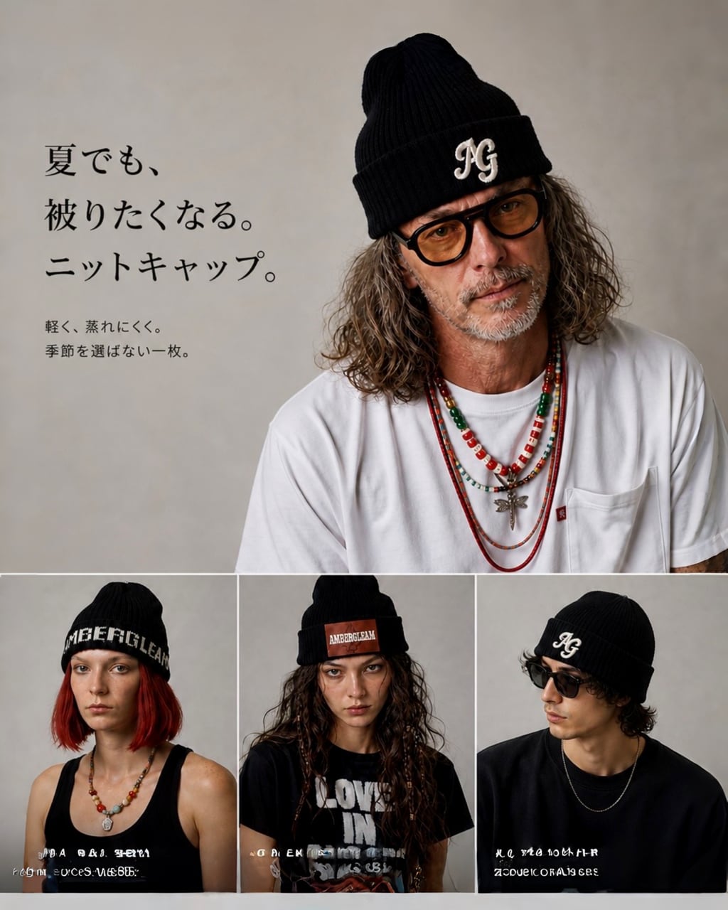 AG | Concho Knit Cap / Black | AMBERGLEAM