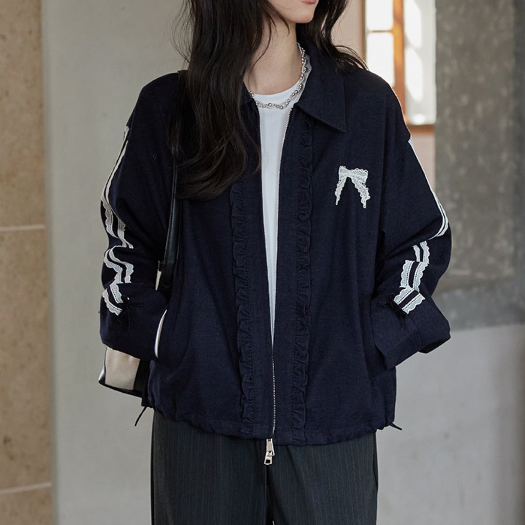 korean style chic black jacket