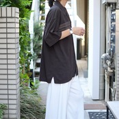 Geoffrey Beene cross line rayon open collar shirt