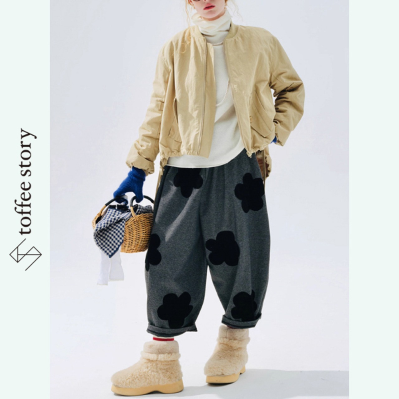 【5olor】重ね着に映えるゆったり無地タートルネック 《i0817》