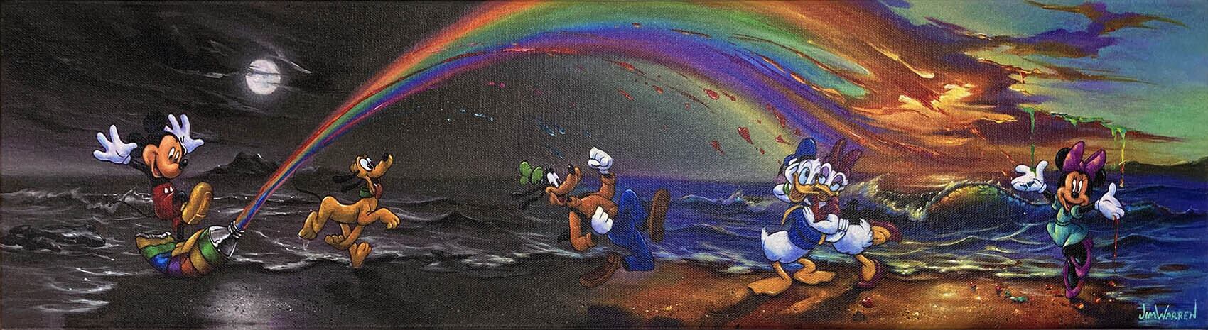 ディズニー絵画 ミッキーマウス Mickey Makes Our Day 作品証明書 展示用フック付 限定1500部キャンバスジークレ ディズニー 絵画 ポスター