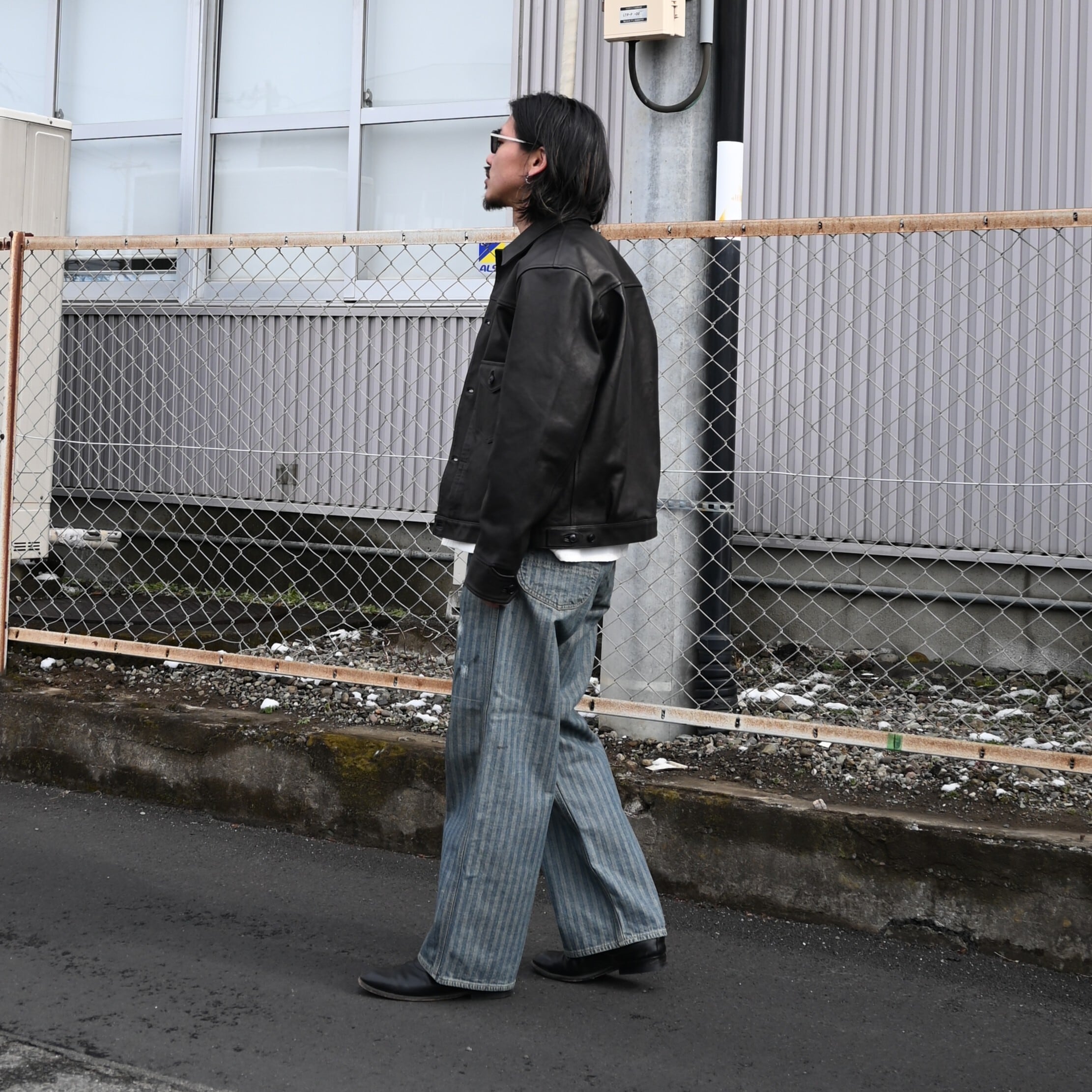 OLDJOEホースレザージージャン ジャケット40L新品 ブラックオールドジョー OLD JOE(オールドジョー)Gジャンタイプレザージャケットコーディネート